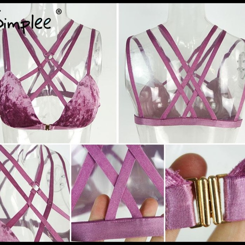 Velvet pink bra - Picture 5 of 8
