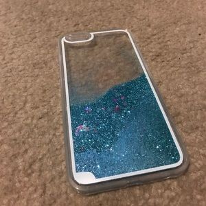 Blue glitter iphone 6+ case