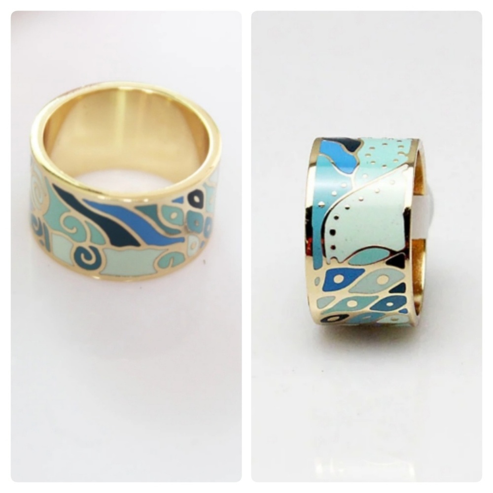 JUST IN: RGP Blue Enamel Ring NWT - Picture 1 of 3