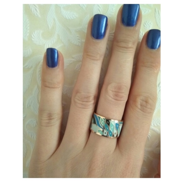 JUST IN: RGP Blue Enamel Ring NWT - Picture 3 of 3