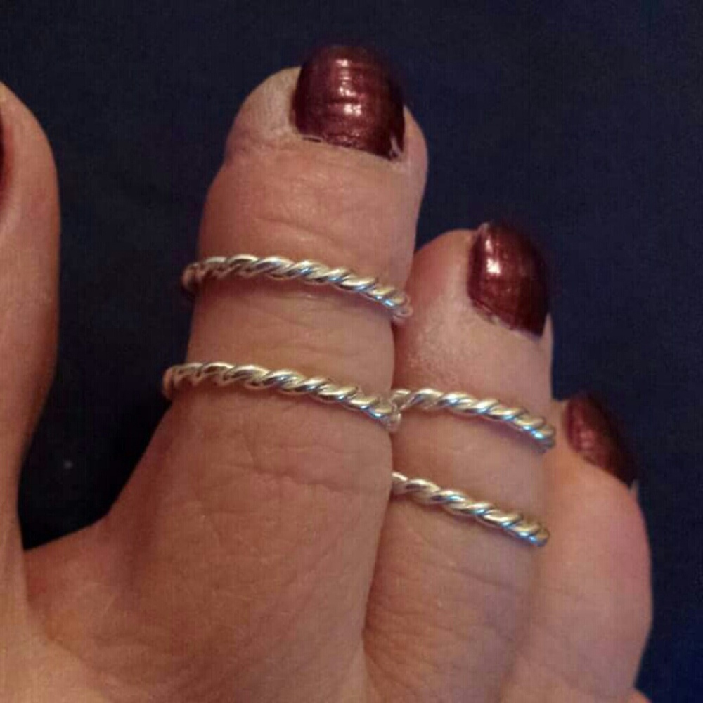 .925 Sterling Toe Rings Handmade