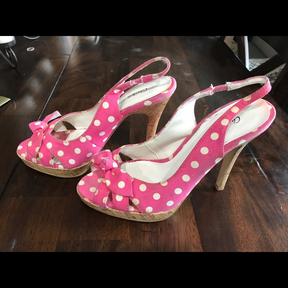 Pink Polka dot heels