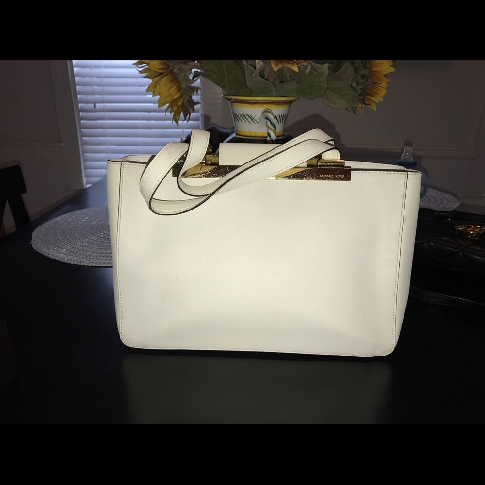 Michael Kors Optic White large tote bag