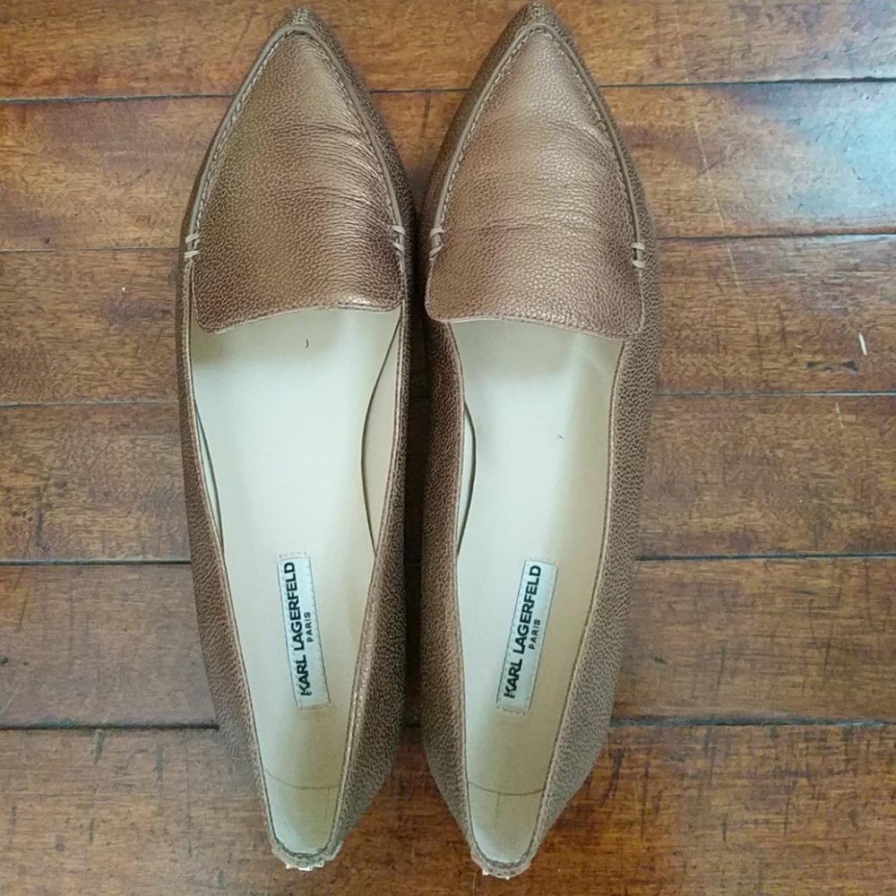 Vguc Karl lagerfield bronze flats