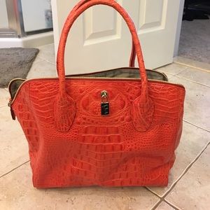 Large orange Furla tote bag