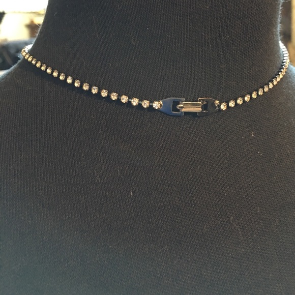 Choker dark Grey and Red.  Rhinestones - Picture 4 of 4