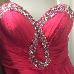 Pink strapless dress