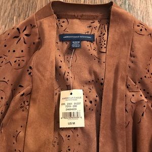 American Eagle Faux Suede Kimono