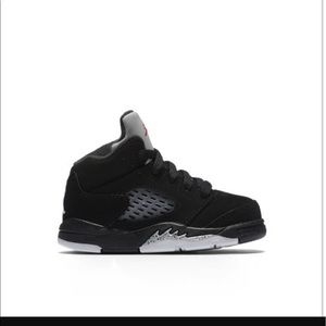 Toddler Retro Jordan 5 Silver & Black