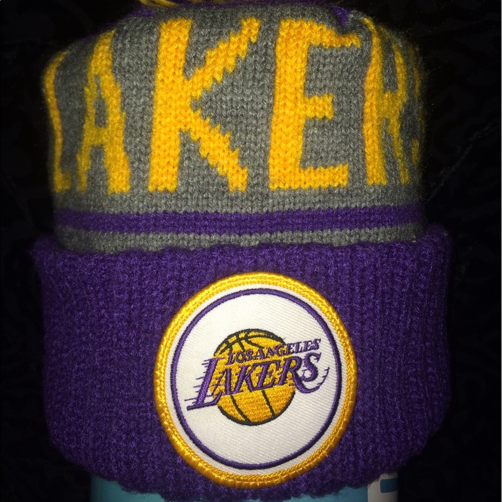 Mitchell&Ness Lakers Pom Beanie
