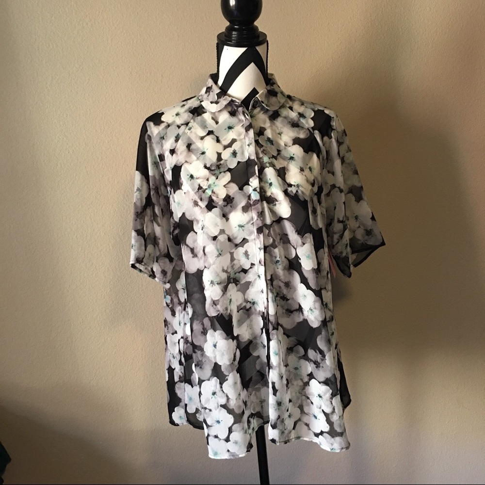 ASOS maternity black and white floral print top