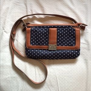 Navy Polka Dot Purse