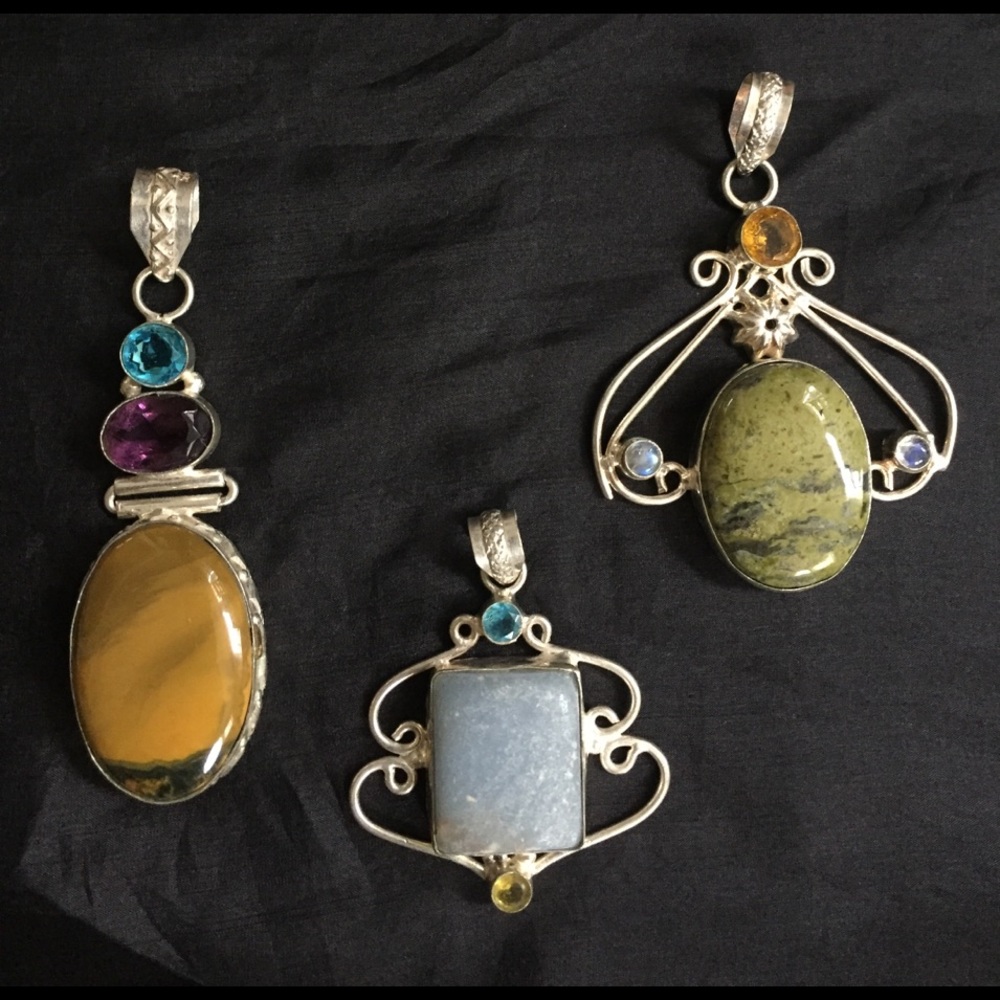 Intricate Large Sterling Silver Pendants