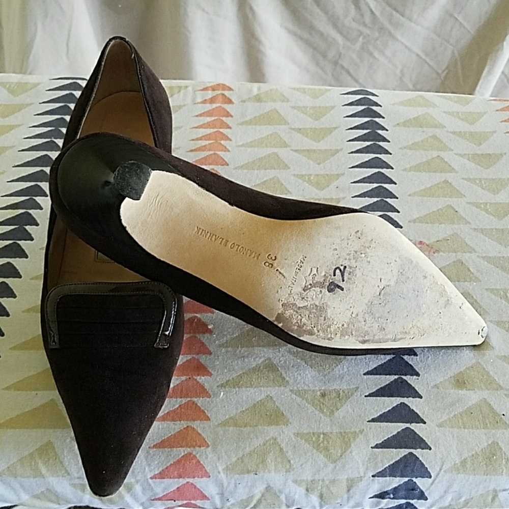 Manolo Blahnik brown suede dress shoe
