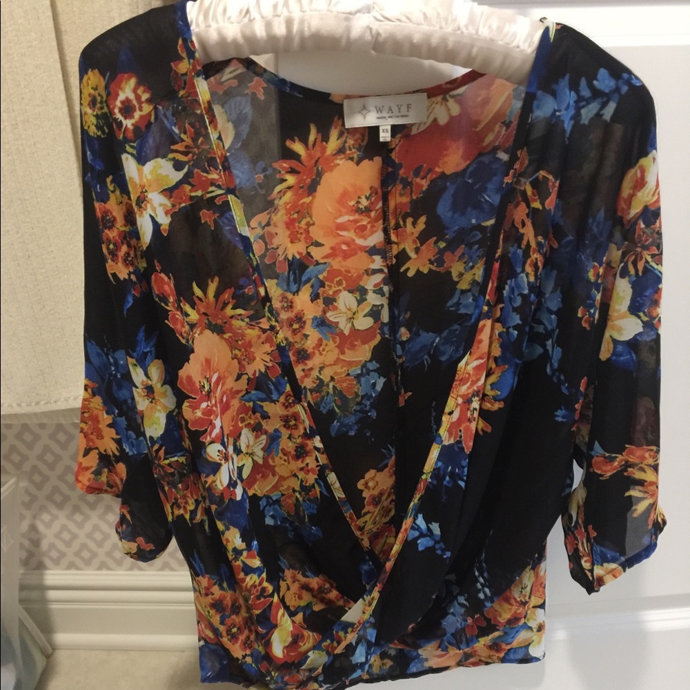 Chiffon wrap Wayf blouse