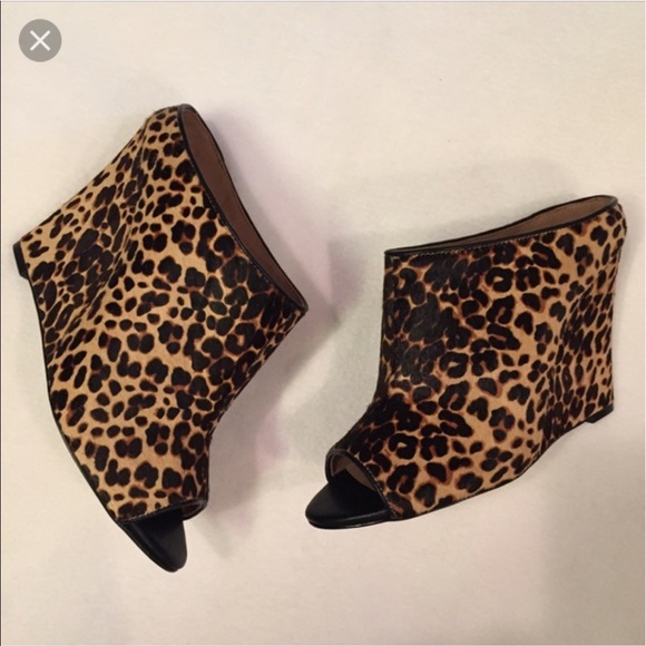 Renvy Leopard Wedge Mules - Picture 4 of 4
