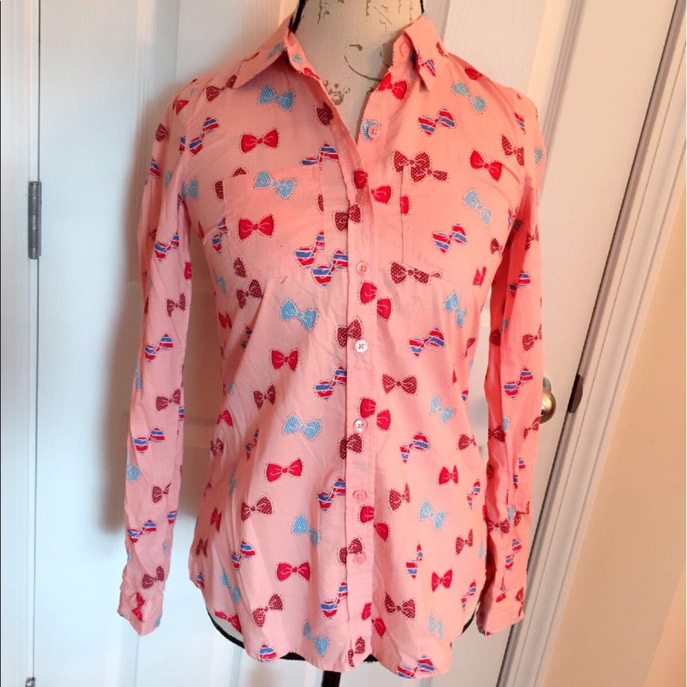 Red Camel Juniors Long Sleeved Shirt w/ Bow Print
