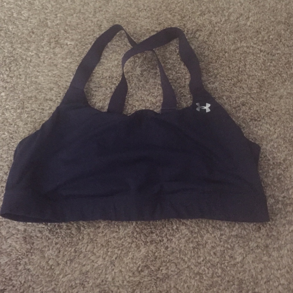Navy blue under armor sports bra