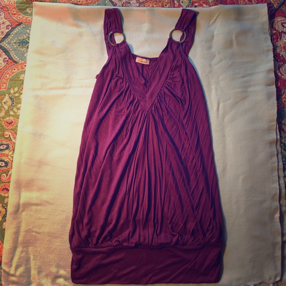 Lipstick Super soft plunge tank top