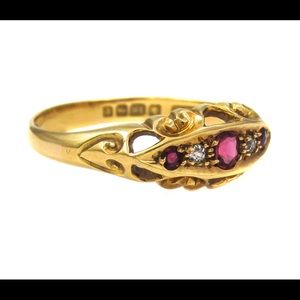 Victorian Ruby Diamond Gold Ring