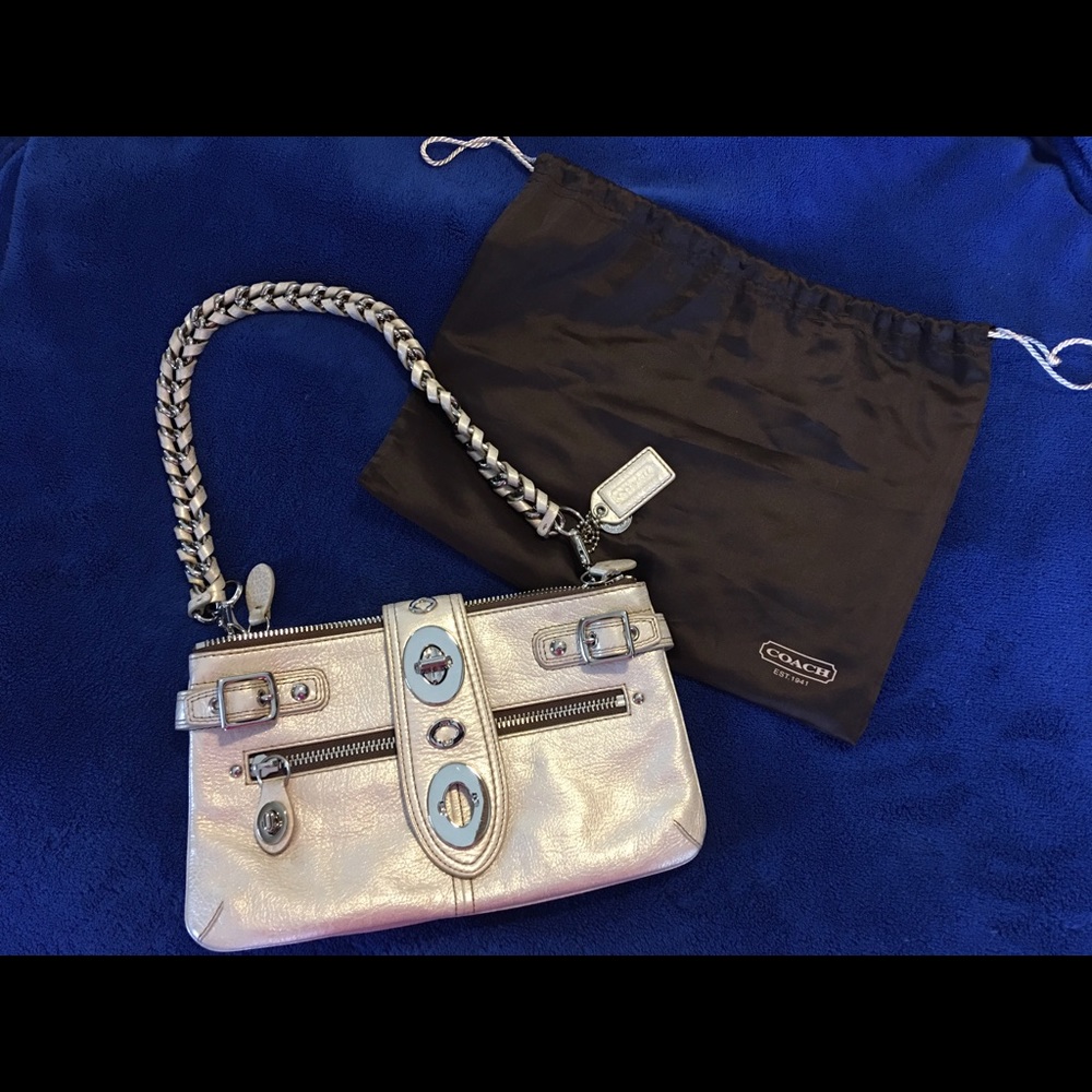 Coach Limited Edition Bridgit Platinum Leather Bag
