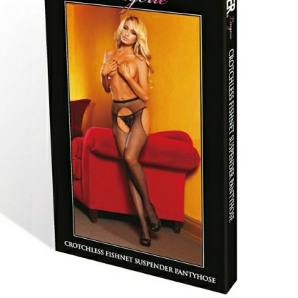 Hustler Lingerie Crotchless Fishnet Suspender Pths - Picture 5 of 5