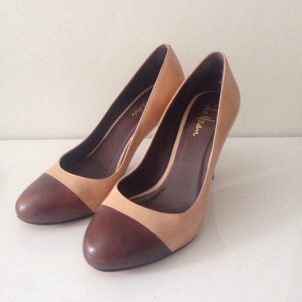 Cole Hann brown/nude leather heels sz6