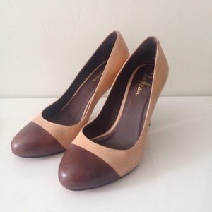 Cole Hann brown/nude leather heels sz6