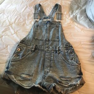 Bullhead overalls size small. Distressed
