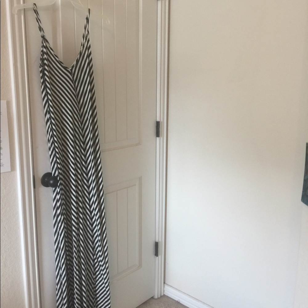 stripped long sun dress