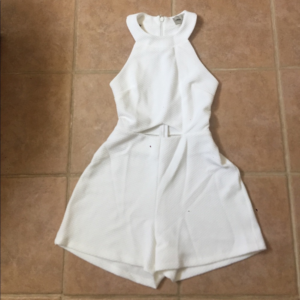White cut-out front romper
