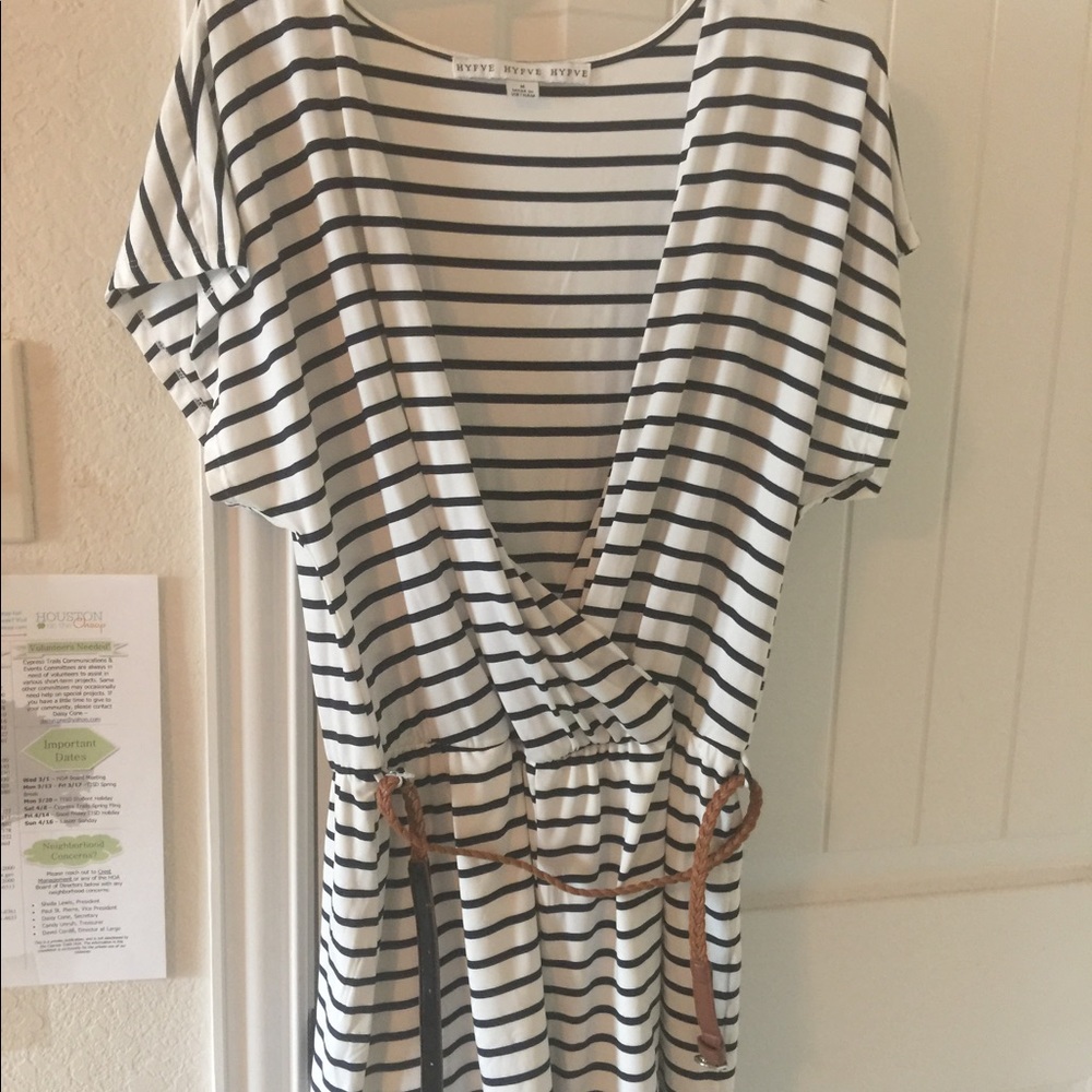 stripped jumper with belt
