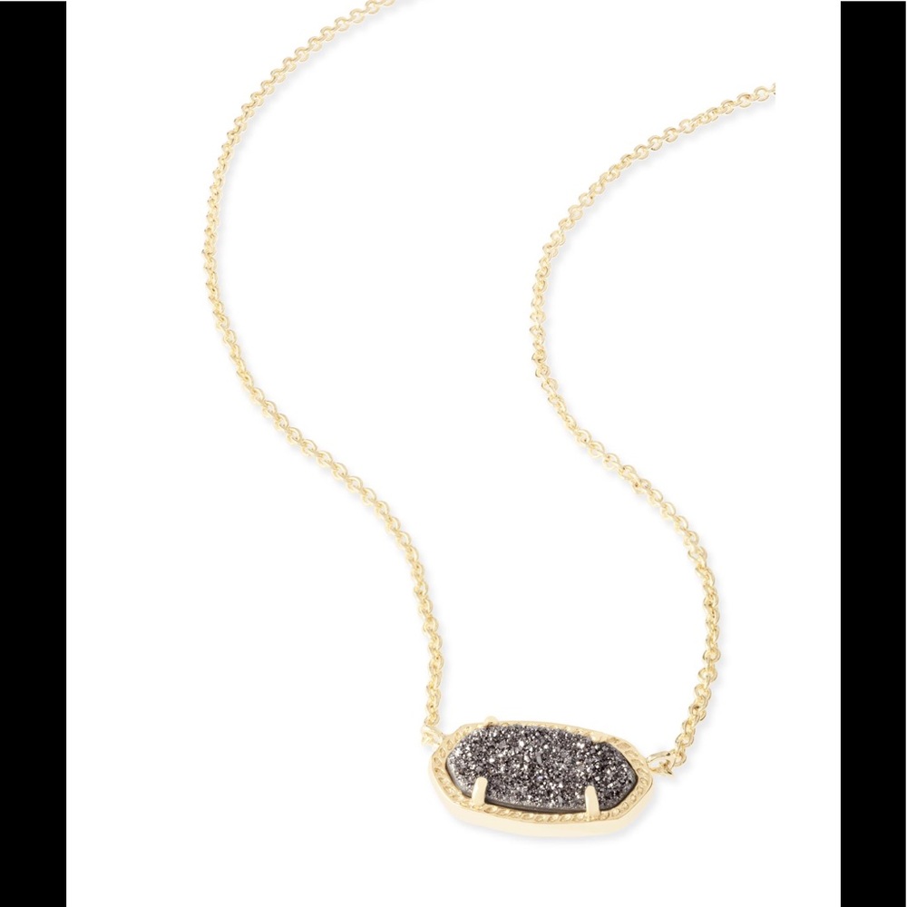 Kendra Scott Elisa Gold Necklace in Platinum Drusy