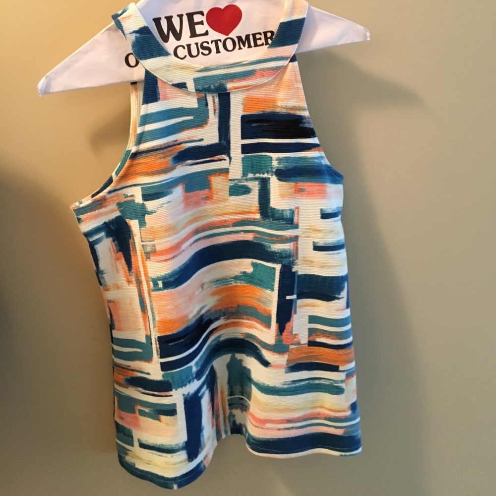 Modern print top from anthropologie