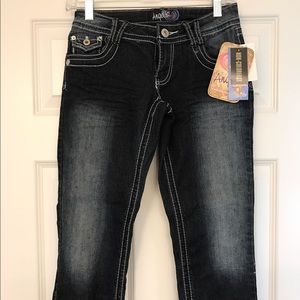 Denim cuffed hem capris