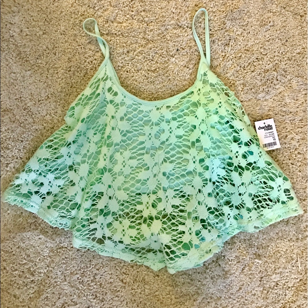 NWT Charlotte Russe crop top in Seafoam