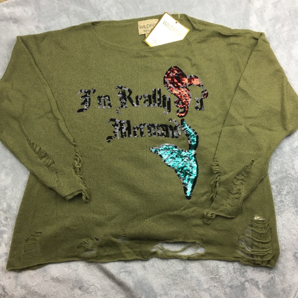 Wildfox White Label "I'm Really A Mermaid" Sweater