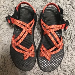 Orange and Yellow Double Strapped Chacos