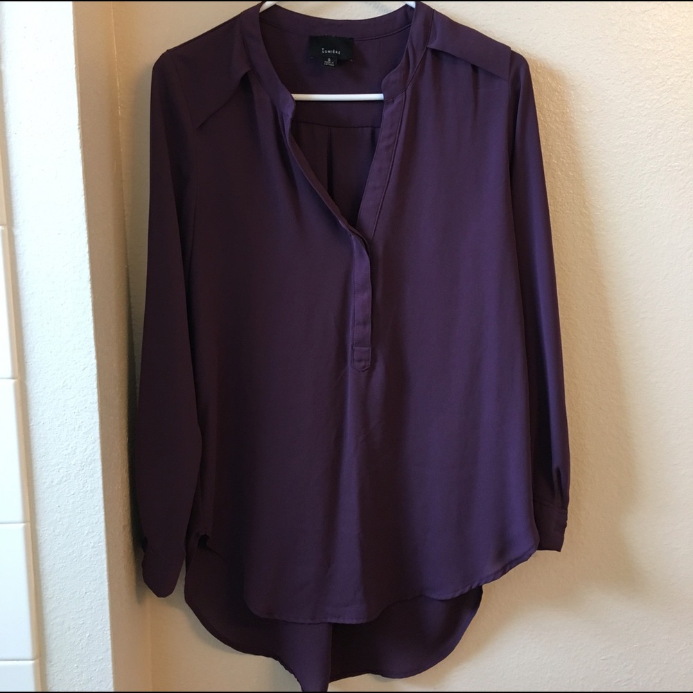 Lumiere High-Low Plum Tunic Size S