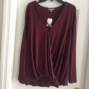 Long sleeve criss cross blouse