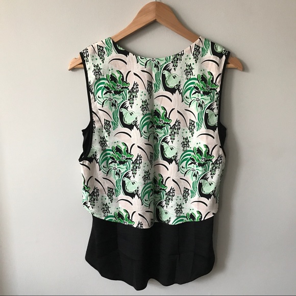 Veronica Beard Green Palm Garden Layered Tank - Picture 3 of 7