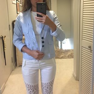 Pretty light blue blazer from Anthropologie