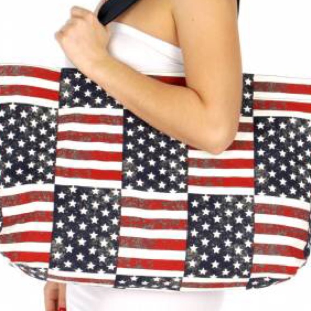 American flag canvas bag