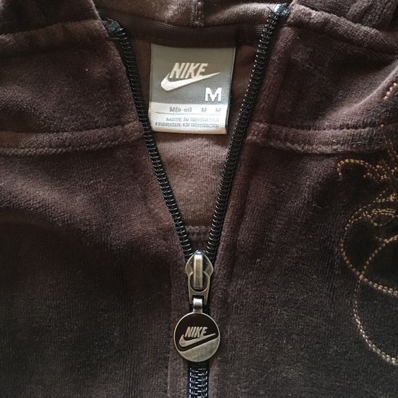 !Unique! Nike velour full zip hoodie -SZ M - Picture 4 of 4