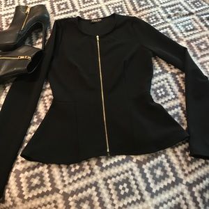 Black, Zip up jacket/ Blazer