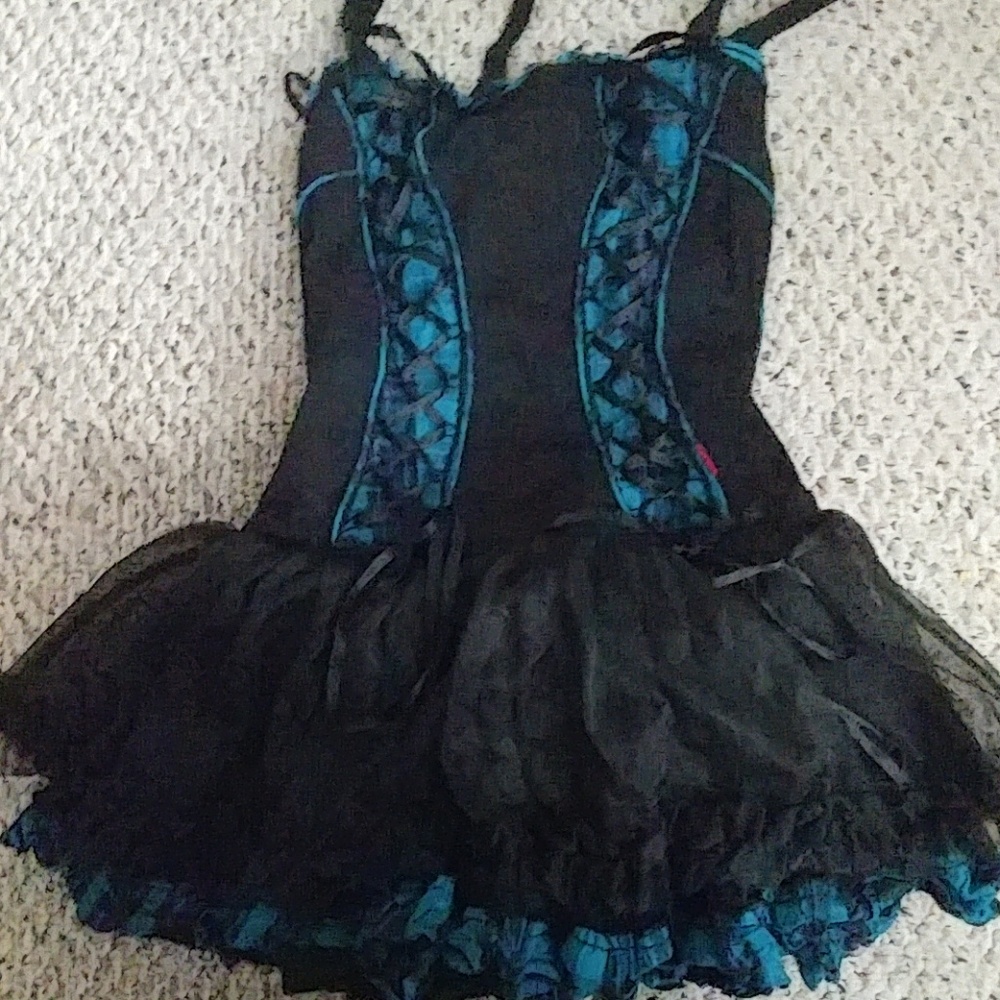 Blue plaid tulle dress
