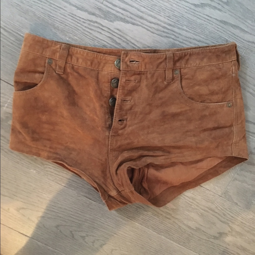 Free people real suede shorts