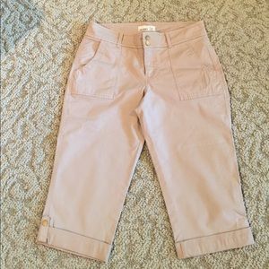 NEW Tan Capris 4 Pockets Cotton/Spandex wide Band