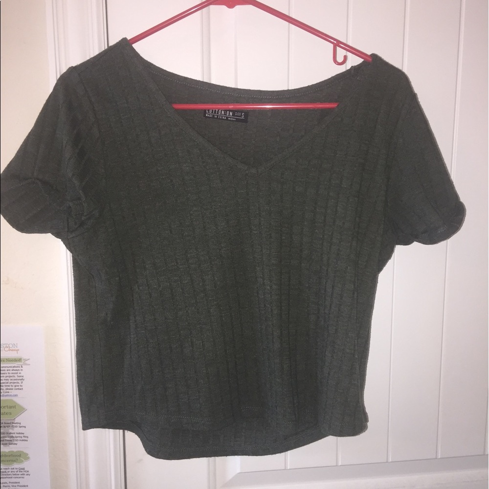 olive green crop top
