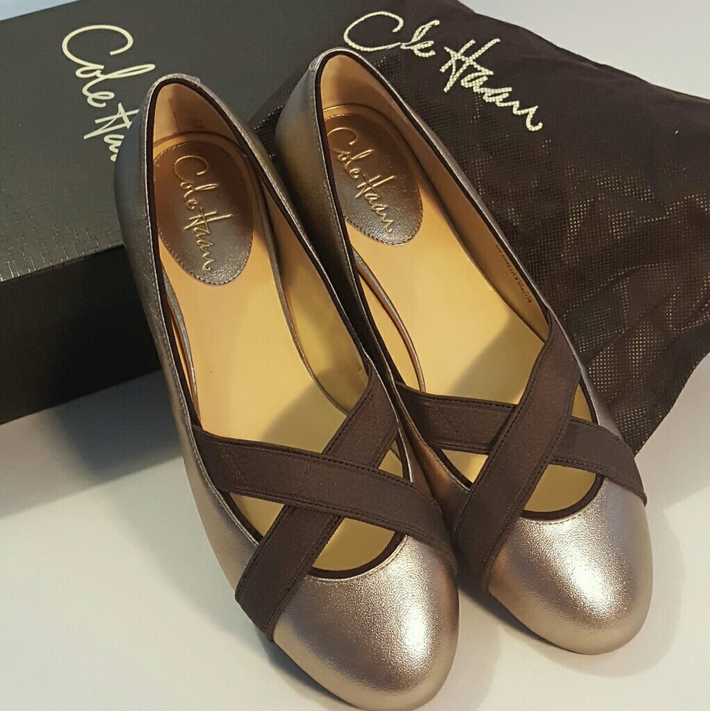 COLE HAAN NikeAir LYRIC Ballet Flats 8B Bronze